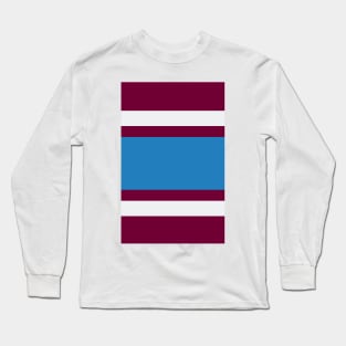 Burnley Varsity Retro Claret, Blue & White Hoops Long Sleeve T-Shirt